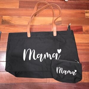 Mama Canvas Tote and Pouch Bundle